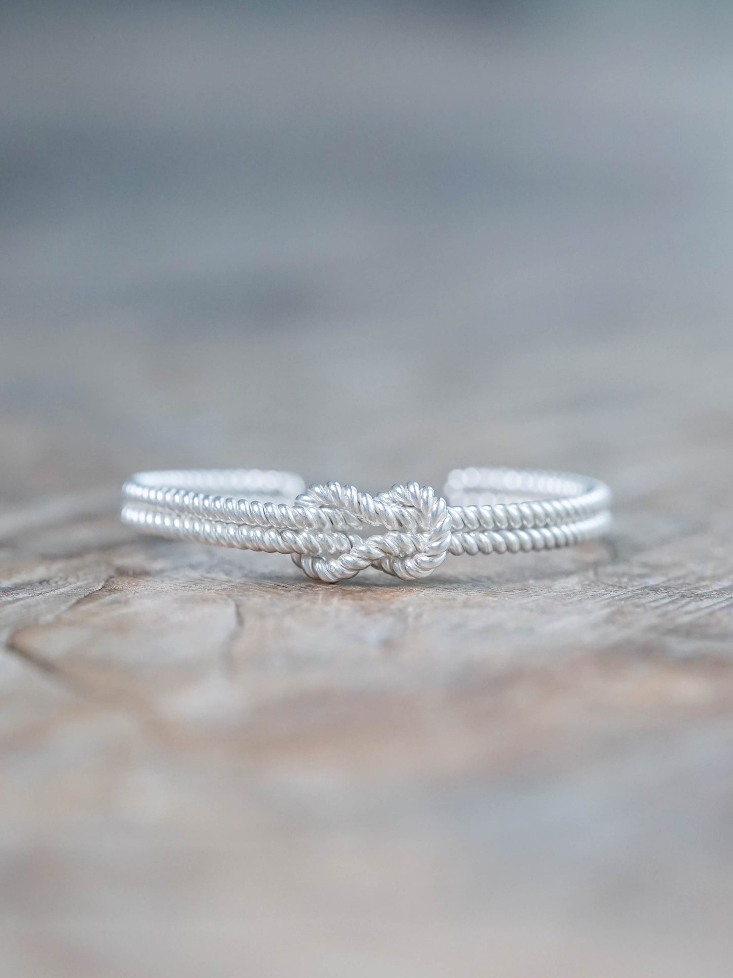 Shibari Rope Knot Bangle in Recycled Sterling Silver (925)