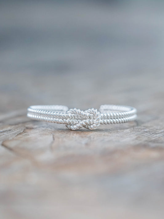 Shibari Rope Knot Bangle in Recycled Sterling Silver (925)