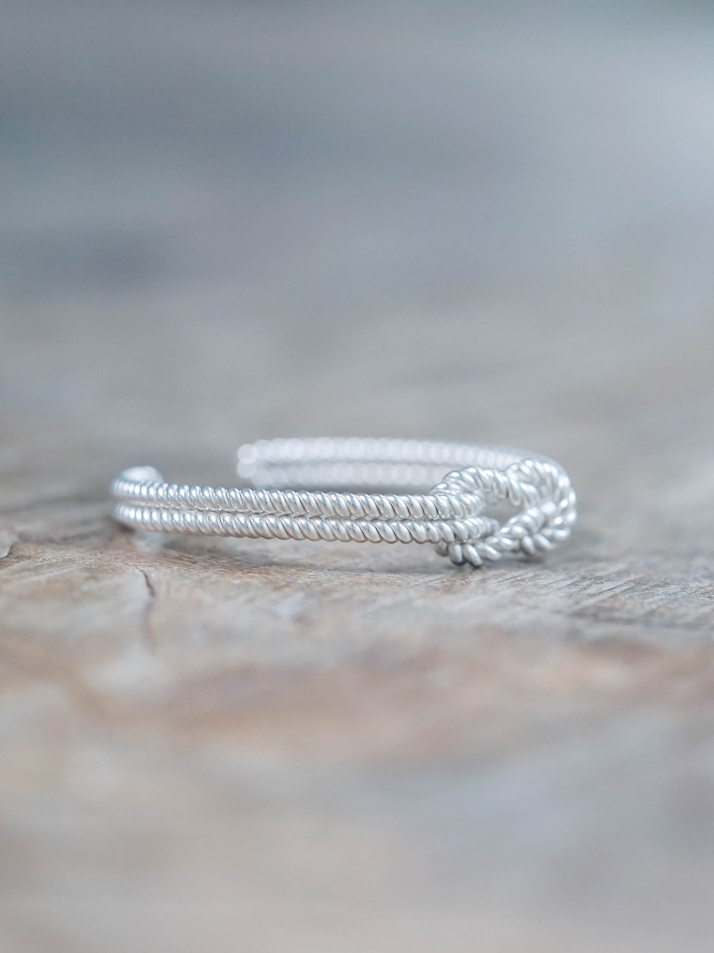 Shibari Rope Knot Bangle in Recycled Sterling Silver (925)