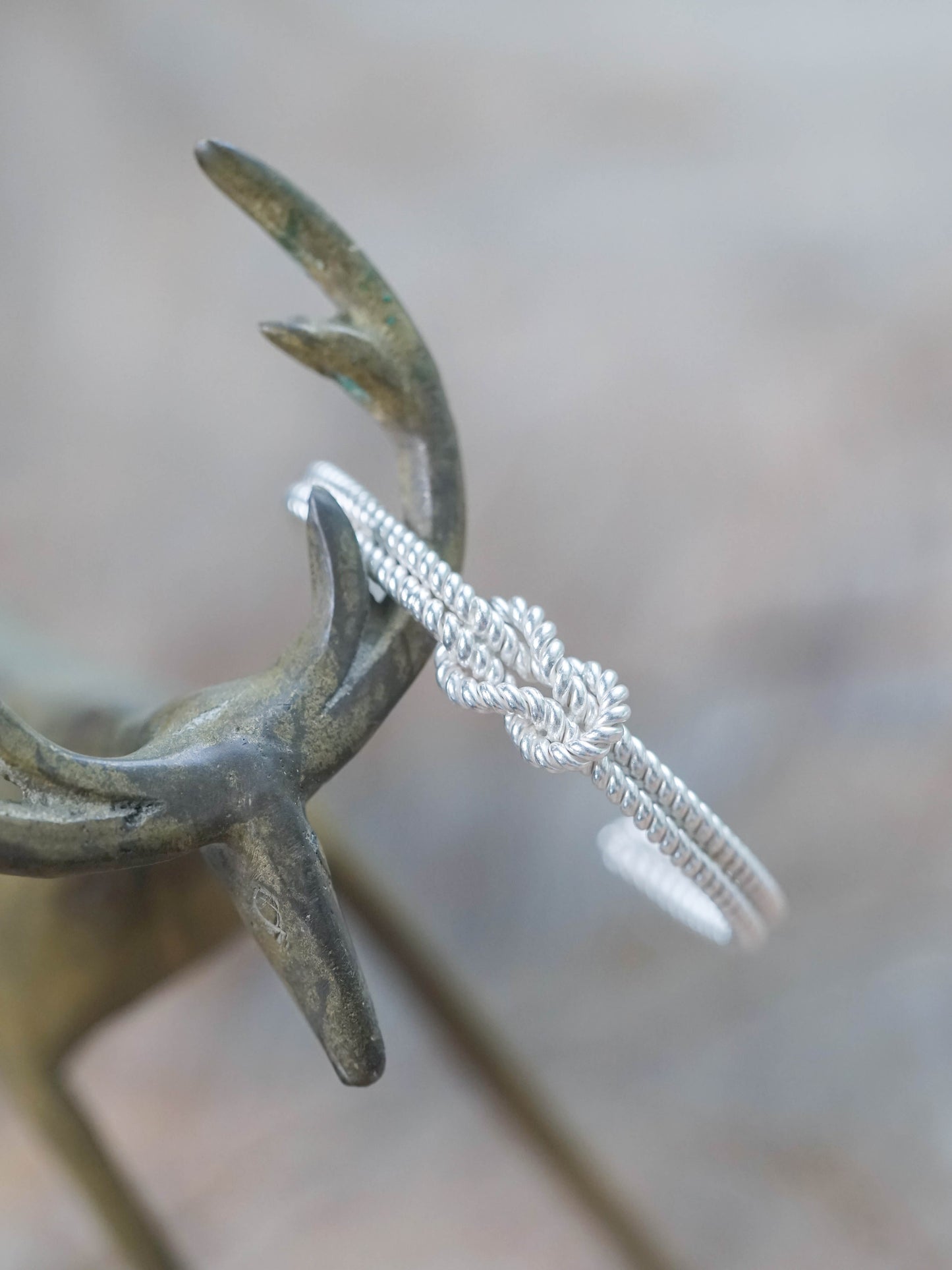 Shibari Rope Knot Bangle in Recycled Sterling Silver (925)