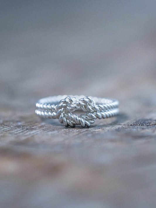 Double Band Shibari Ring in Recycled Sterling Silver (925) - Unisex