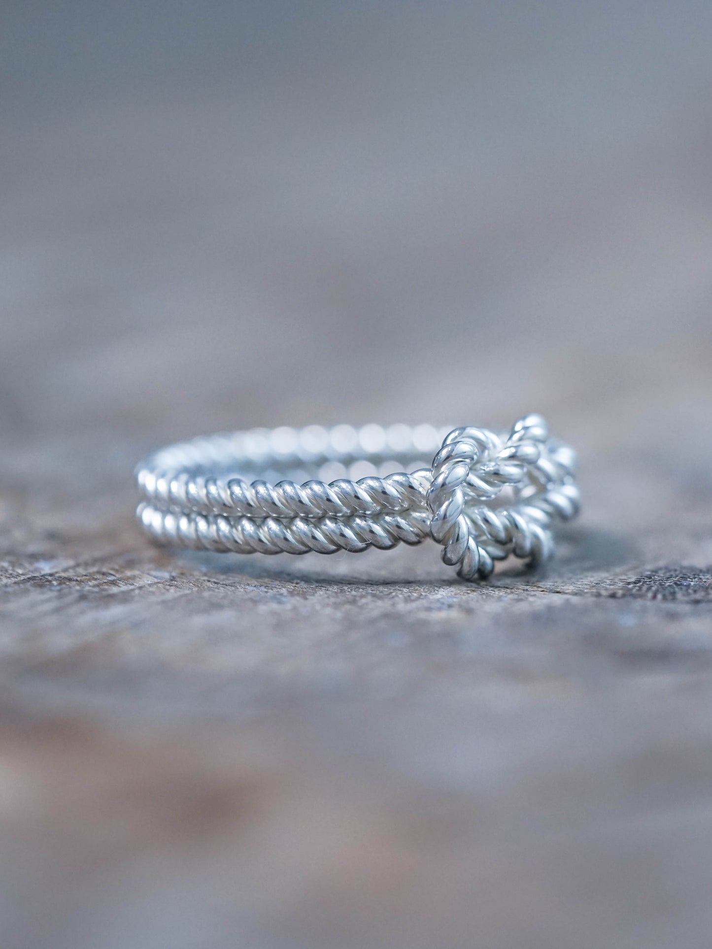 Double Band Shibari Ring in Recycled Sterling Silver (925) - Unisex