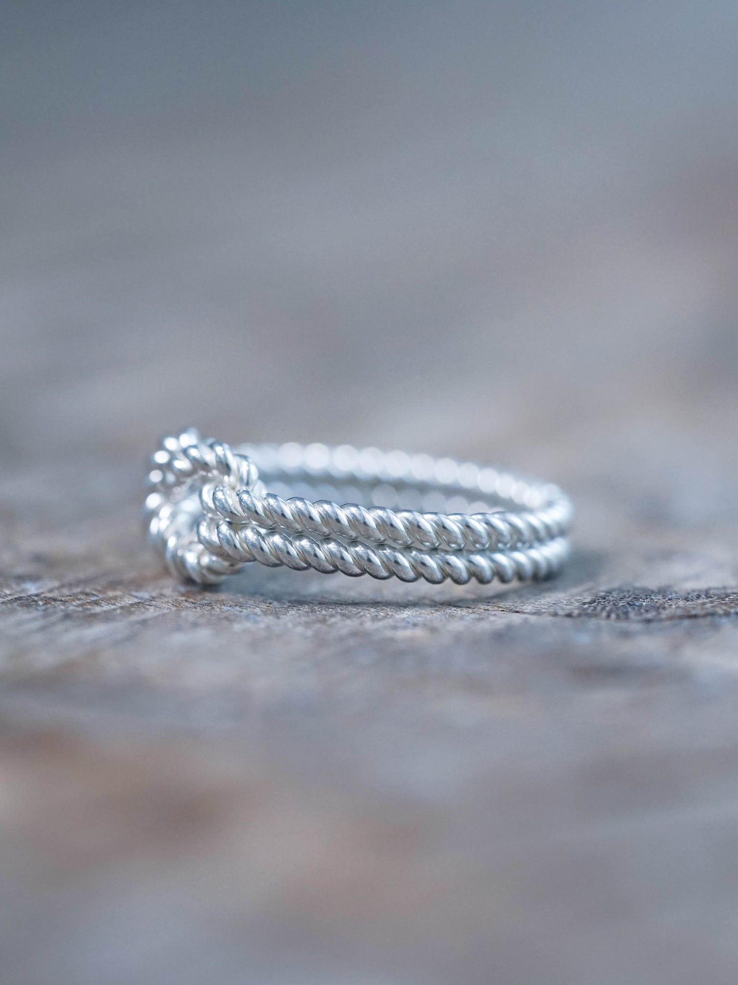Double Band Shibari Ring in Recycled Sterling Silver (925) - Unisex