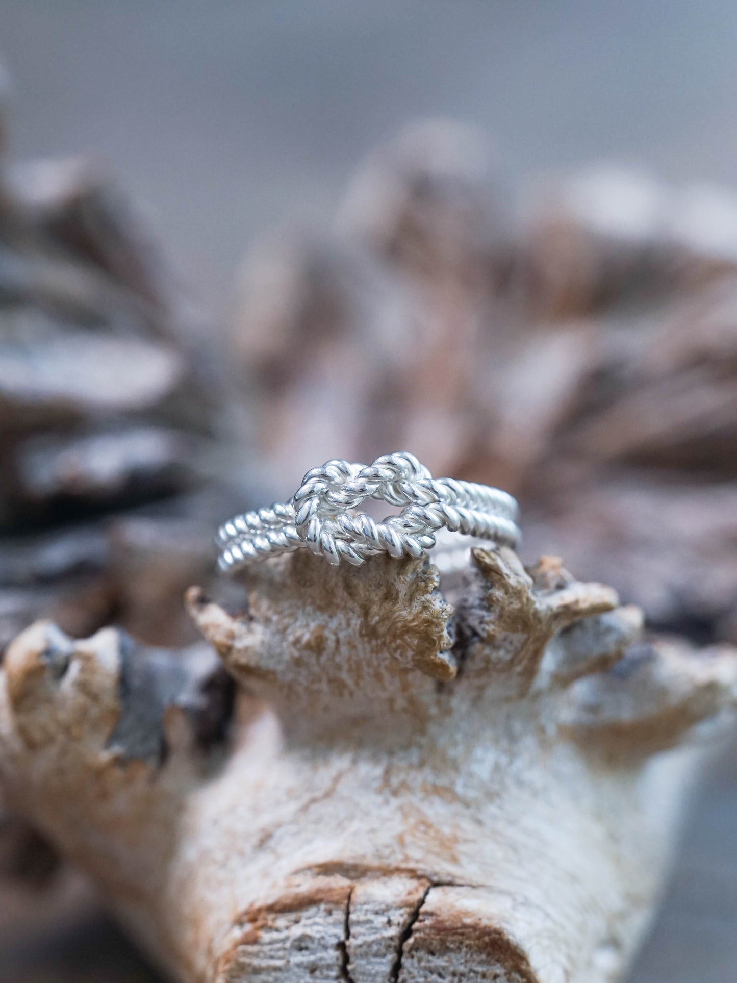 Double Band Shibari Ring in Recycled Sterling Silver (925) - Unisex