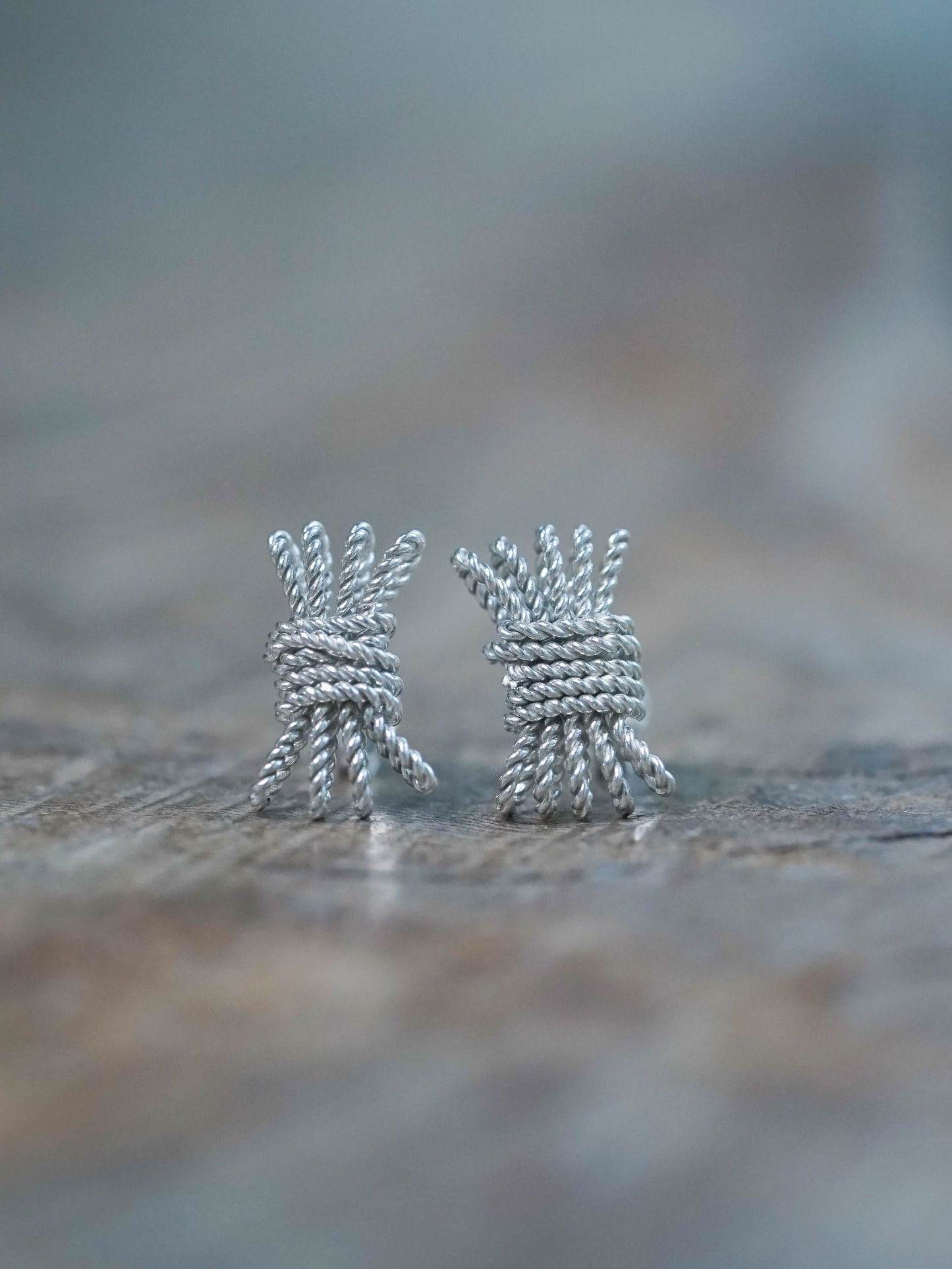 Rope Bundle Stud Earrings in Recycled Sterling Silver (925)