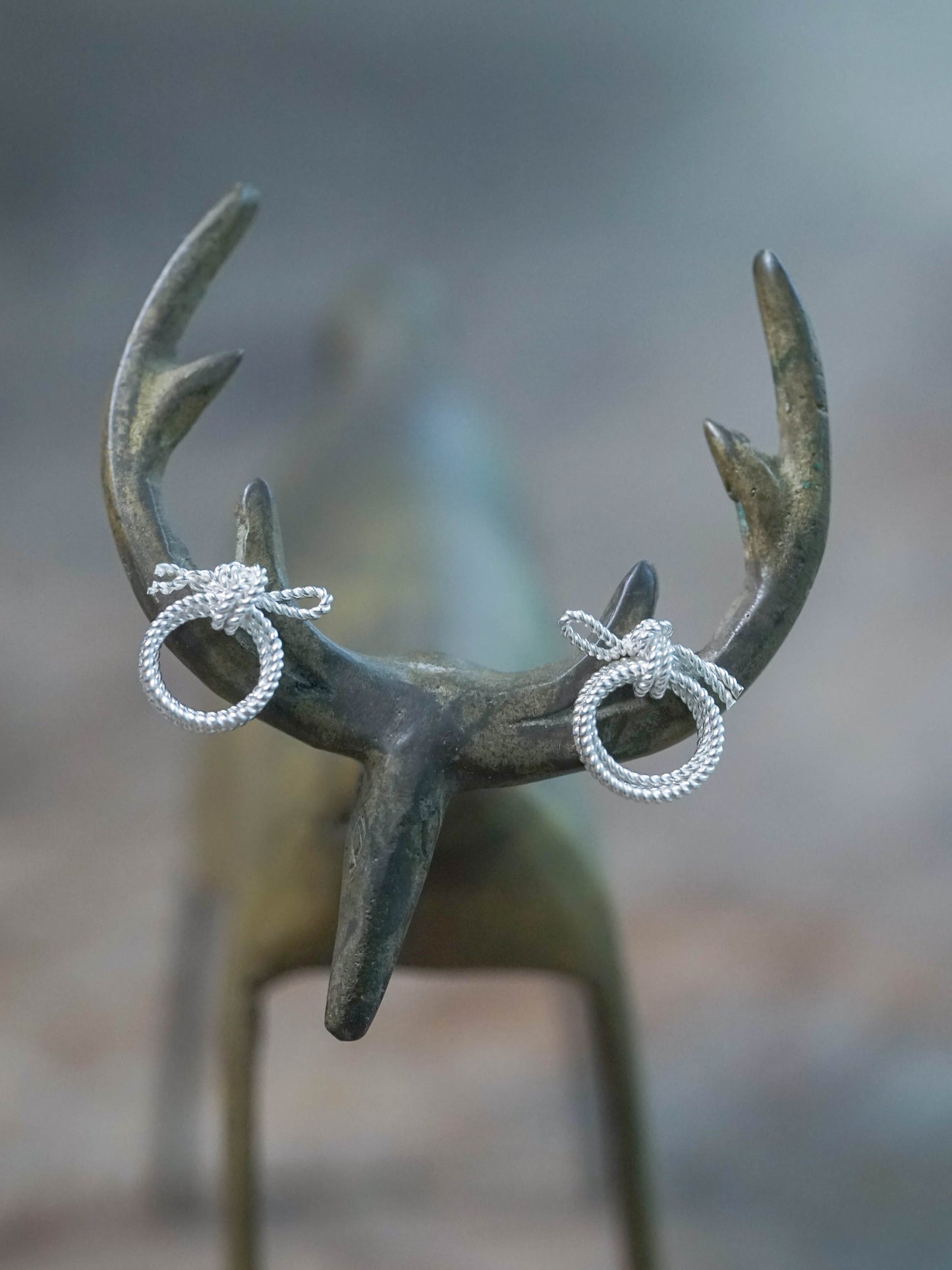 Rope Coil Stud Earrings (Style 2) in Recycled Sterling Silver (925)