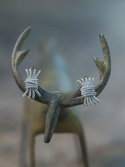 Rope Bundle Stud Earrings in Recycled Sterling Silver (925)