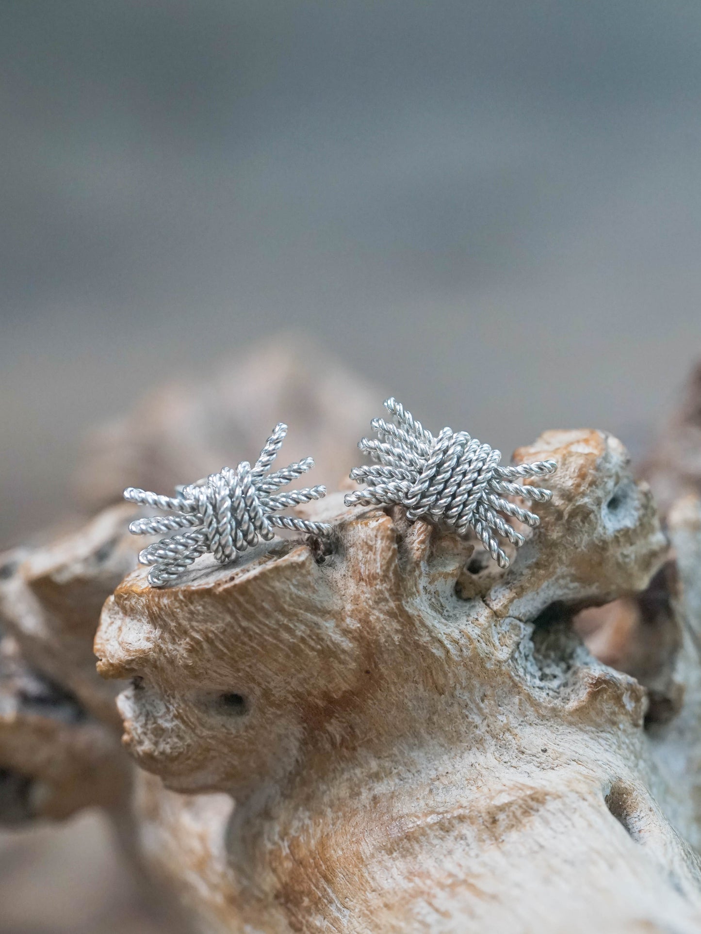 Rope Bundle Stud Earrings in Recycled Sterling Silver (925)