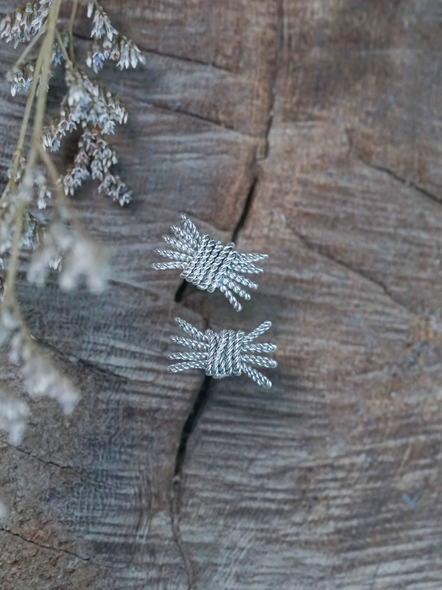Rope Bundle Stud Earrings in Recycled Sterling Silver (925)