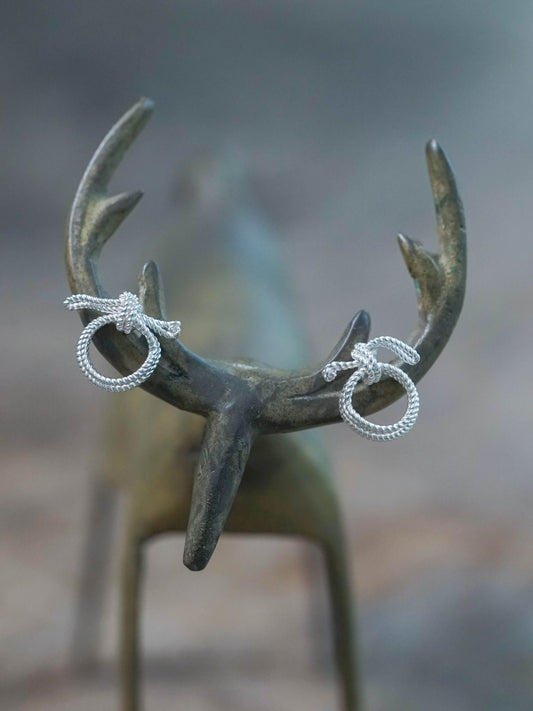 Rope Coil Stud Earrings (Style 1) in Recycled Sterling Silver (925)