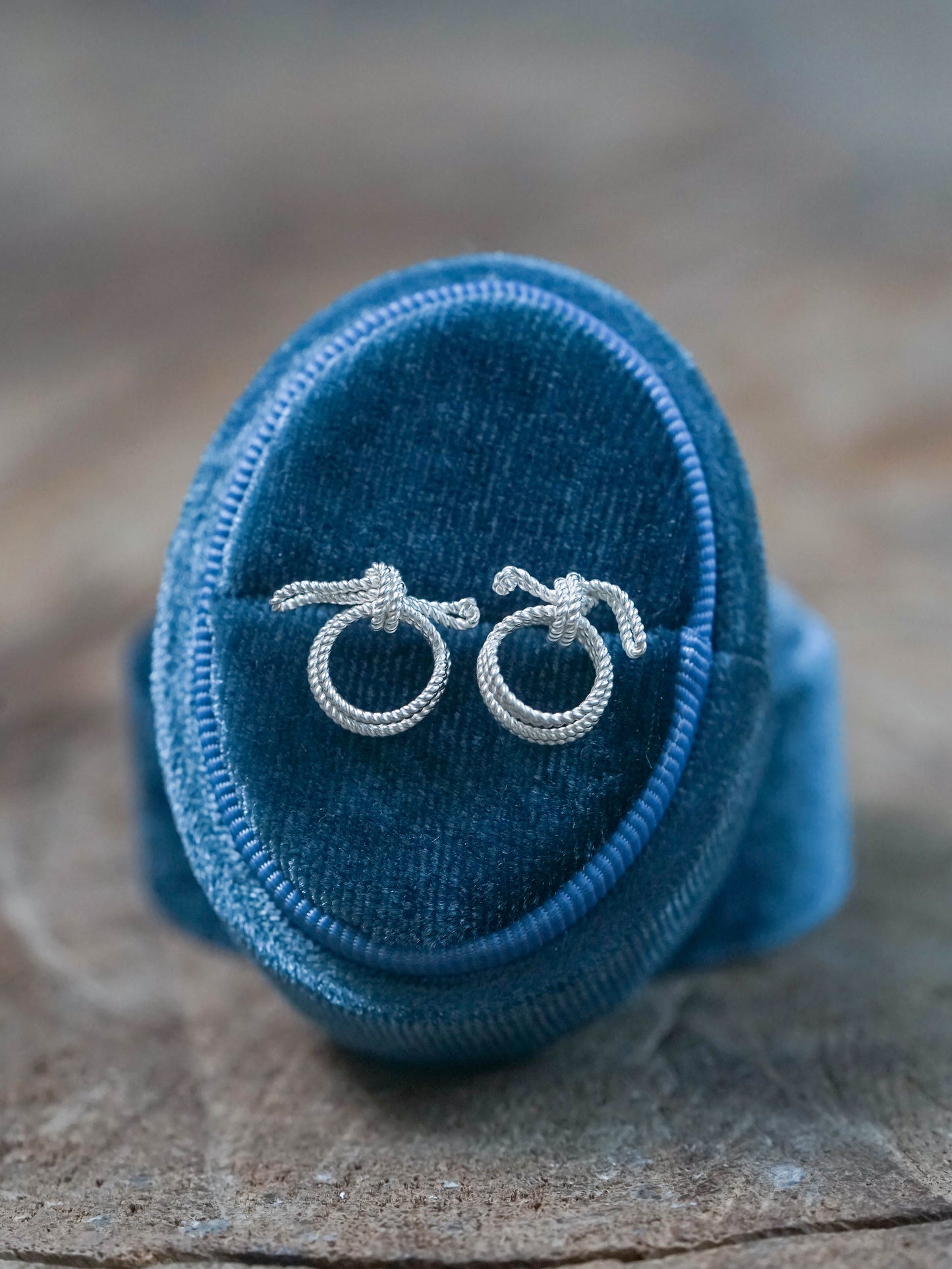 Rope Coil Stud Earrings (Style 2) in Recycled Sterling Silver (925)